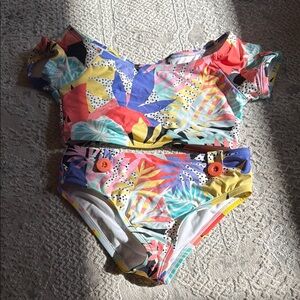 Hobie Tropical Print Two-Piece Swimsuit